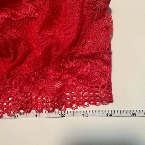 Soma Embraceable Lace Plunge Bralette XL Red Lightweight Unlined - Picture 11 of 12